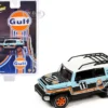 2007 Toyota FJ Cruiser #11 Light Blue Gulf Oil with Roofrack Limited Edition to 6000 pieces Worldwide 1/64 Diecast Model Car Johnny Lightning JLCP7415