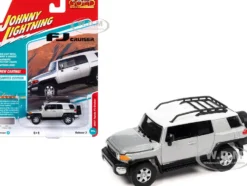 2007 Toyota FJ Cruiser Titanium Silver Metallic with White Top and Roofrack Classic Gold Collection Series Limited Edition 1/64 Diecast Model Car Johnny Lightning JLCG030-JLSP278A
