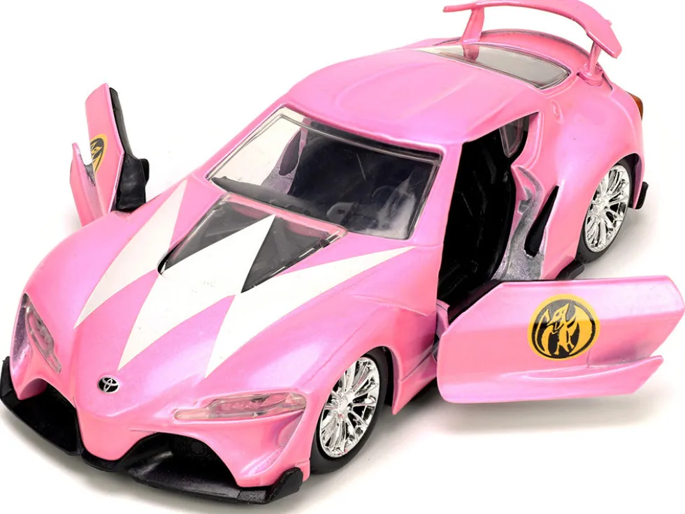Toyota FT-1 Concept Pink Metallic Pink Ranger Diecast Figurine Power Rangers Hollywood Rides Series 1/32 Diecast Model Car Jada 33079