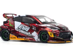 Toyota Goodride GR Yaris RHD (Right Hand Drive) "EVA RT Production Model-02" Red Metallic with Graphics 1/64 Diecast Model Car by Pop Race