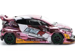 Toyota Goodride GR Yaris RHD (Right Hand Drive) "EVA RT Production Model-08" Pink Metallic with Graphics 1/64 Diecast Model Car by Pop Race