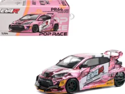 Toyota Goodride GR Yaris RHD (Right Hand Drive) "EVA RT Production Model-08" Pink Metallic with Graphics 1/64 Diecast Model Car by Pop Race