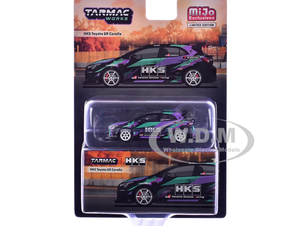 Toyota GR Corolla RHD (Right Hand Drive) "HKS" Black with Graphics "Global64" Series 1/64 Diecast Model by Tarmac Works