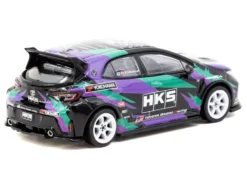 Toyota GR Corolla RHD (Right Hand Drive) "HKS" Black with Graphics "Global64" Series 1/64 Diecast Model by Tarmac Works