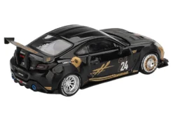 Toyota GR86 "LB-Nation - Liberty Walk" #24 Black with Carbon Hood and Gold Graphics Limited Edition 1/64 Diecast Model Car by Mini GT