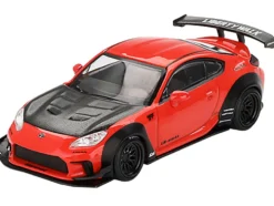 Toyota GR86 "LB-Nation - Liberty Walk" Red with Carbon Hood Limited Edition 1/64 Diecast Model Car by Mini GT