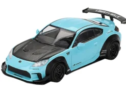 Toyota GR86 "LB-Nation - Liberty Walk" Baby Blue with Carbon Hood Limited Edition 1/64 Diecast Model Car by Mini GT