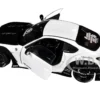 2024 Toyota GR86 LBWK Body Kit RHD (Right Hand Drive) Pearl White with Carbon Hood 1/18 Diecast Model Car by Solido