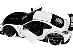 2024 Toyota GR86 LBWK Body Kit RHD (Right Hand Drive) Pearl White with Carbon Hood 1/18 Diecast Model Car by Solido