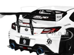 2024 Toyota GR86 LBWK Body Kit RHD (Right Hand Drive) Pearl White with Carbon Hood 1/18 Diecast Model Car by Solido