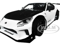2024 Toyota GR86 LBWK Body Kit RHD (Right Hand Drive) Pearl White with Carbon Hood 1/18 Diecast Model Car by Solido