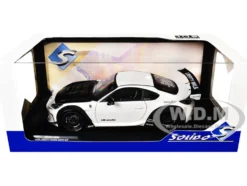 2024 Toyota GR86 LBWK Body Kit RHD (Right Hand Drive) Pearl White with Carbon Hood 1/18 Diecast Model Car by Solido