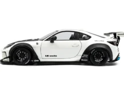 2024 Toyota GR86 LBWK Body Kit RHD (Right Hand Drive) Pearl White with Carbon Hood 1/18 Diecast Model Car by Solido