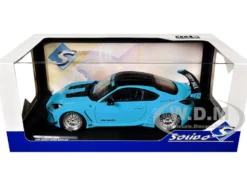 2024 Toyota GR86 LBWK Body Kit RHD (Right Hand Drive) Baby Blue with Black Top 1/18 Diecast Model Car by Solido