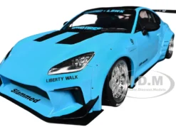 2024 Toyota GR86 LBWK Body Kit RHD (Right Hand Drive) Baby Blue with Black Top 1/18 Diecast Model Car by Solido