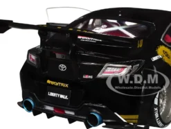 2024 Toyota GR86 Liberty Walk Body Kit RHD (Right Hand Drive) #24 Black with Gold Graphics 1/18 Diecast Model Car by Solido
