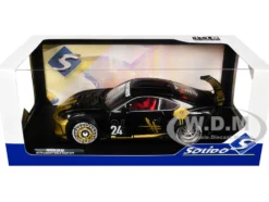 2024 Toyota GR86 Liberty Walk Body Kit RHD (Right Hand Drive) #24 Black with Gold Graphics 1/18 Diecast Model Car by Solido