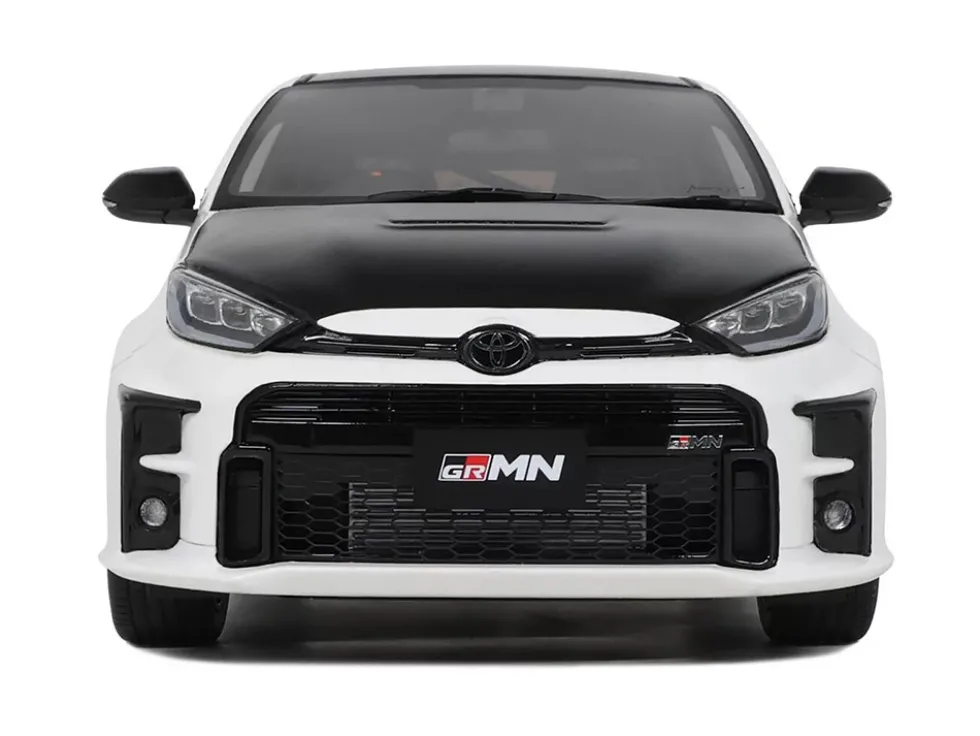 2022 Toyota GRMN Yaris RHD (Right Hand Drive) Platinum White Pearl with Black Hood and Top Limited Edition to 999 pieces Worldwide 1/18 Model Car by Otto Mobile