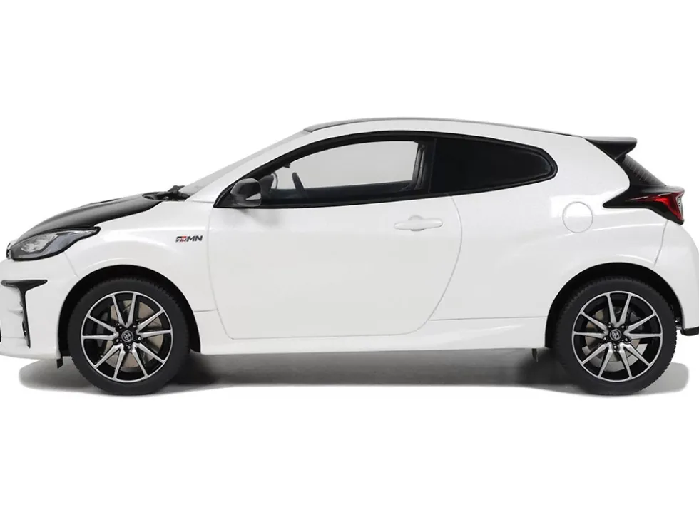 2022 Toyota GRMN Yaris RHD (Right Hand Drive) Platinum White Pearl with Black Hood and Top Limited Edition to 999 pieces Worldwide 1/18 Model Car by Otto Mobile