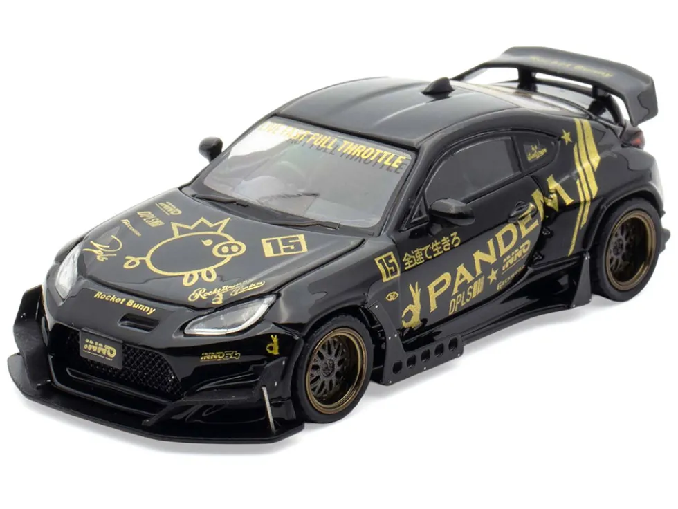 Toyota GR86 "Pandem" RHD (Right Hand Drive) Black with Gold Graphics "Hobby Expo China 2025 Event Exclusive" 1/64 Diecast Model Car by Inno Models