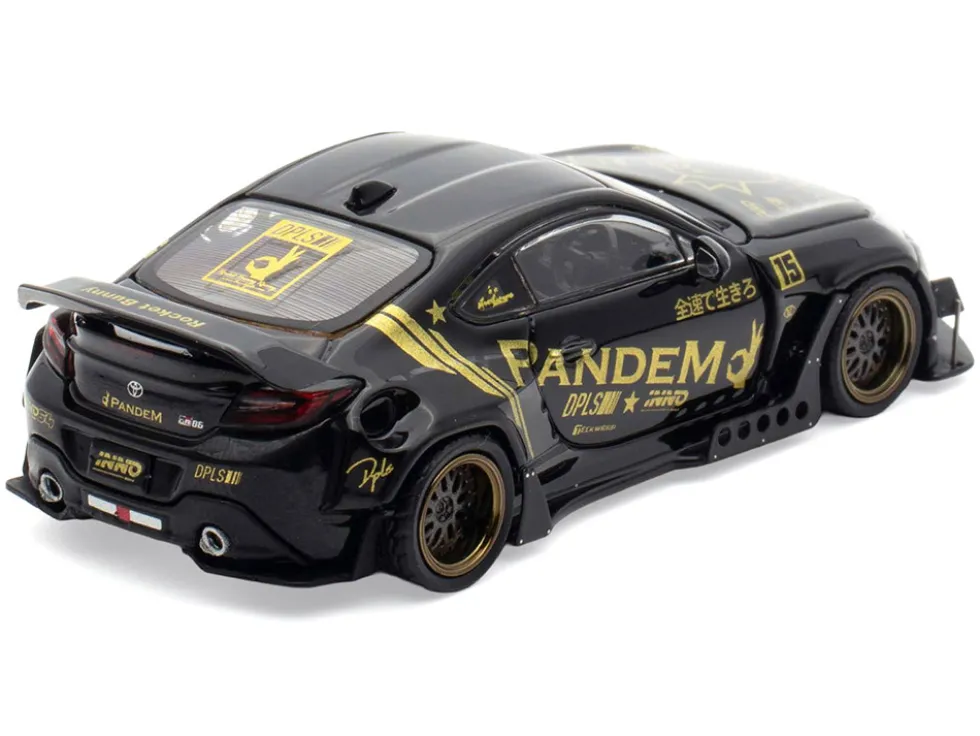 Toyota GR86 "Pandem" RHD (Right Hand Drive) Black with Gold Graphics "Hobby Expo China 2025 Event Exclusive" 1/64 Diecast Model Car by Inno Models