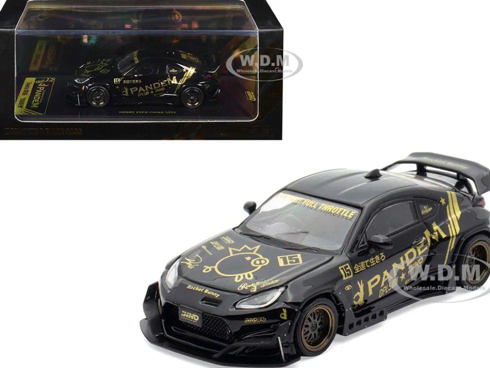 Toyota GR86 "Pandem" RHD (Right Hand Drive) Black with Gold Graphics "Hobby Expo China 2025 Event Exclusive" 1/64 Diecast Model Car by Inno Models