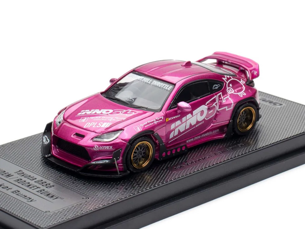 Toyota GR86 "Pandem Rocket Bunny" RHD (Right Hand Drive) Pink Metallic with Graphics "APA XPO 2025 Event Exclusive" 1/64 Diecast Model Car by Inno Models