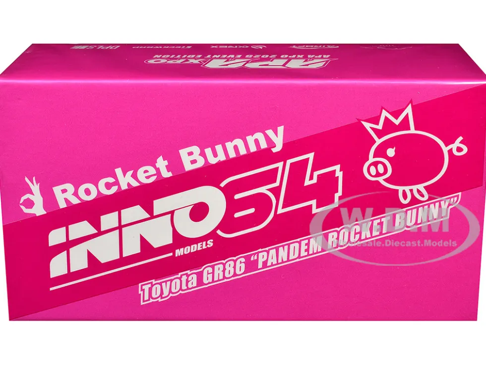 Toyota GR86 "Pandem Rocket Bunny" RHD (Right Hand Drive) Pink Metallic with Graphics "APA XPO 2025 Event Exclusive" 1/64 Diecast Model Car by Inno Models