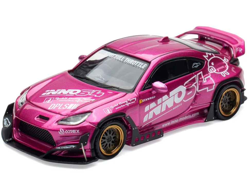 Toyota GR86 "Pandem Rocket Bunny" RHD (Right Hand Drive) Pink Metallic with Graphics "APA XPO 2025 Event Exclusive" 1/64 Diecast Model Car by Inno Models