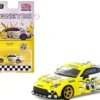 Toyota GR86 RHD (Right Hand Drive) "MoonEyes" White with Yellow Flames and Graphics "Global64" Series 1/64 Diecast Model by Tarmac Works