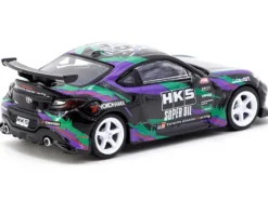 Toyota GR86 RHD (Right Hand Drive) "HKS" Black with Graphics "Global64" Series 1/64 Diecast Model by Tarmac Works