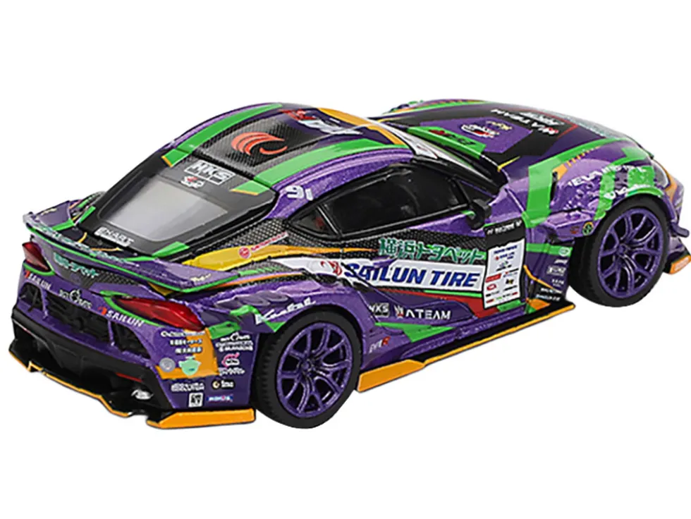 Toyota GR Supra KUHL RHD (Right Hand Drive) #91 Shingo Hatanaka "Evangelion Racing" "D1 Grand Prix" (2021) Limited Edition 1/64 Diecast Model Car by Mini GT