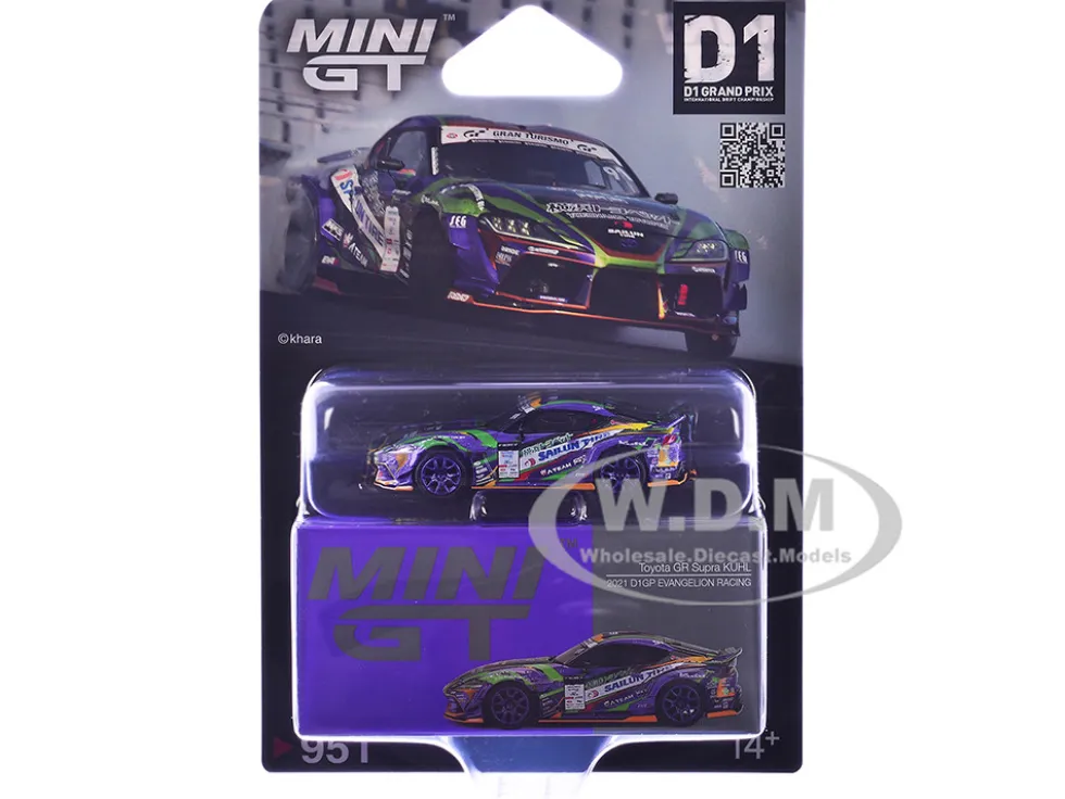 Toyota GR Supra KUHL RHD (Right Hand Drive) #91 Shingo Hatanaka "Evangelion Racing" "D1 Grand Prix" (2021) Limited Edition 1/64 Diecast Model Car by Mini GT