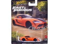 2021 Toyota GR Supra Orange and Black "F9" (2021) Movie "Fast & Furious" Series Diecast Model Car by Hot Wheels