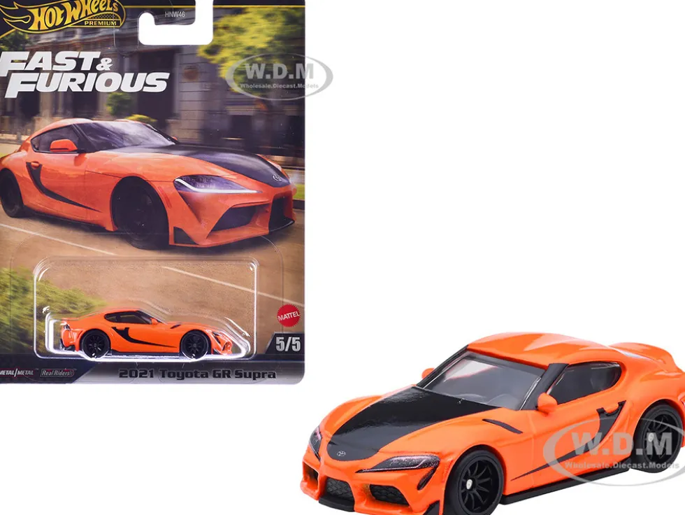 2021 Toyota GR Supra Orange and Black "F9" (2021) Movie "Fast & Furious" Series Diecast Model Car by Hot Wheels