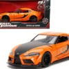 Toyota GR Supra Orange Black Stripes Fast & Furious 9 F9 2021 Movie 1/32 Diecast Model Car Jada 32016