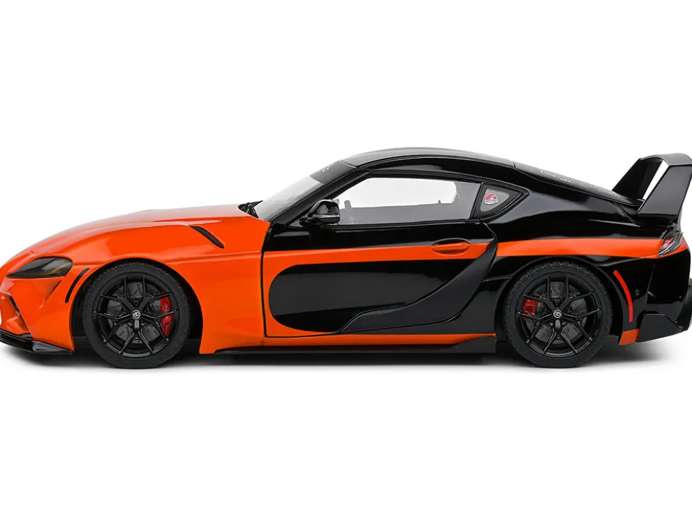 2024 Toyota GR Supra "StreetFighter" Orange and Black 1/18 Diecast Model Car by Solido