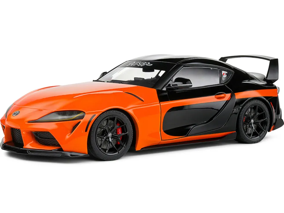 2024 Toyota GR Supra "StreetFighter" Orange and Black 1/18 Diecast Model Car by Solido