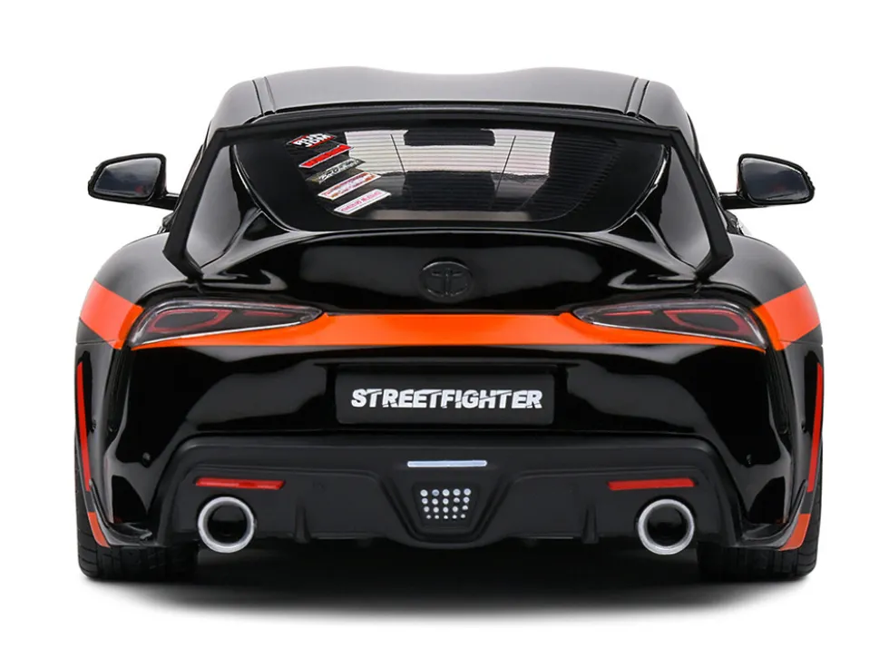 2024 Toyota GR Supra "StreetFighter" Orange and Black 1/18 Diecast Model Car by Solido
