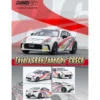 Toyota GR86 Tuned by "CUSCO" RHD (Right Hand Drive) White with Red and Gray Stripes 1/64 Diecast Model Car by Inno Models