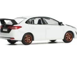 Toyota GR Vios White with Carbon Hood 1/64 Diecast Model Car by Pop Race