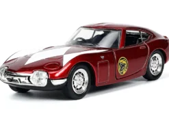 1967 Toyota 2000GT RHD Right Hand Drive Red Metallic Red Ranger Diecast Figurine Power Rangers Hollywood Rides Series 1/32 Diecast Model Car Jada 33074