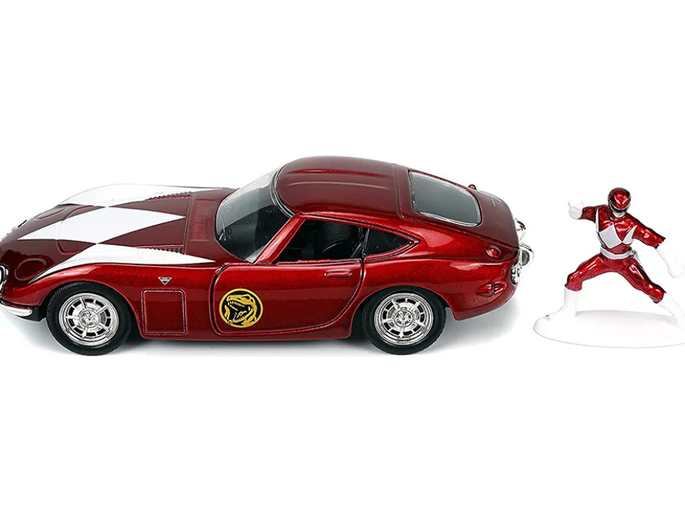 1967 Toyota 2000GT RHD Right Hand Drive Red Metallic Red Ranger Diecast Figurine Power Rangers Hollywood Rides Series 1/32 Diecast Model Car Jada 33074