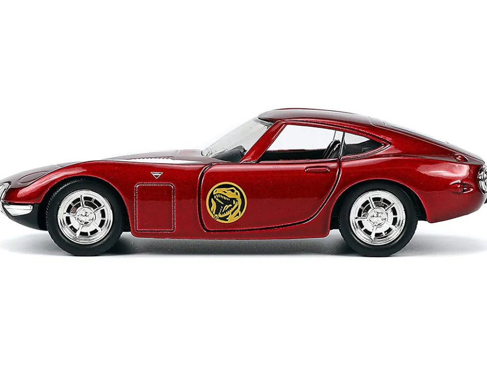 1967 Toyota 2000GT RHD Right Hand Drive Red Metallic Red Ranger Diecast Figurine Power Rangers Hollywood Rides Series 1/32 Diecast Model Car Jada 33074