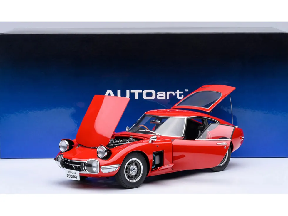 1967 Toyota 2000GT RHD (Right Hand Drive) Red 1/18 Model Car by Autoart