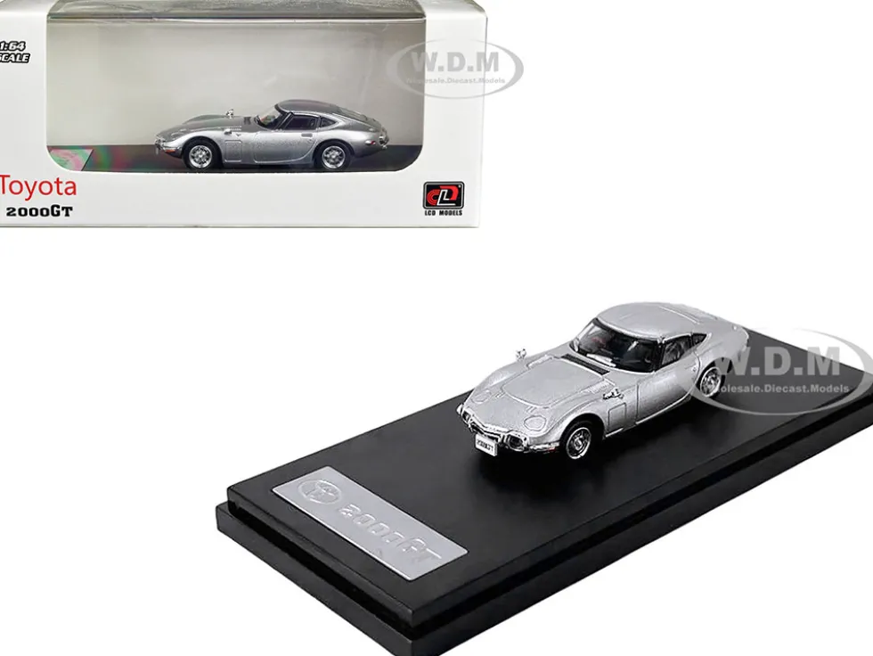 Toyota 2000GT RHD Right Hand Drive Silver Metallic 1/64 Diecast Model Car LCD Models LCD64029SI