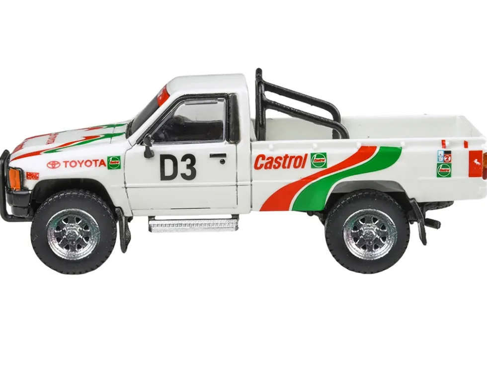 Toyota Hilux Pickup Truck #D3 "Castrol" White with Graphics "Rustenburg 400 Rally" (1995) 1/64 Diecast Model Car by Paragon Models