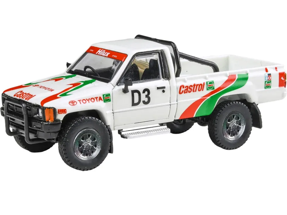 Toyota Hilux Pickup Truck #D3 "Castrol" White with Graphics "Rustenburg 400 Rally" (1995) 1/64 Diecast Model Car by Paragon Models