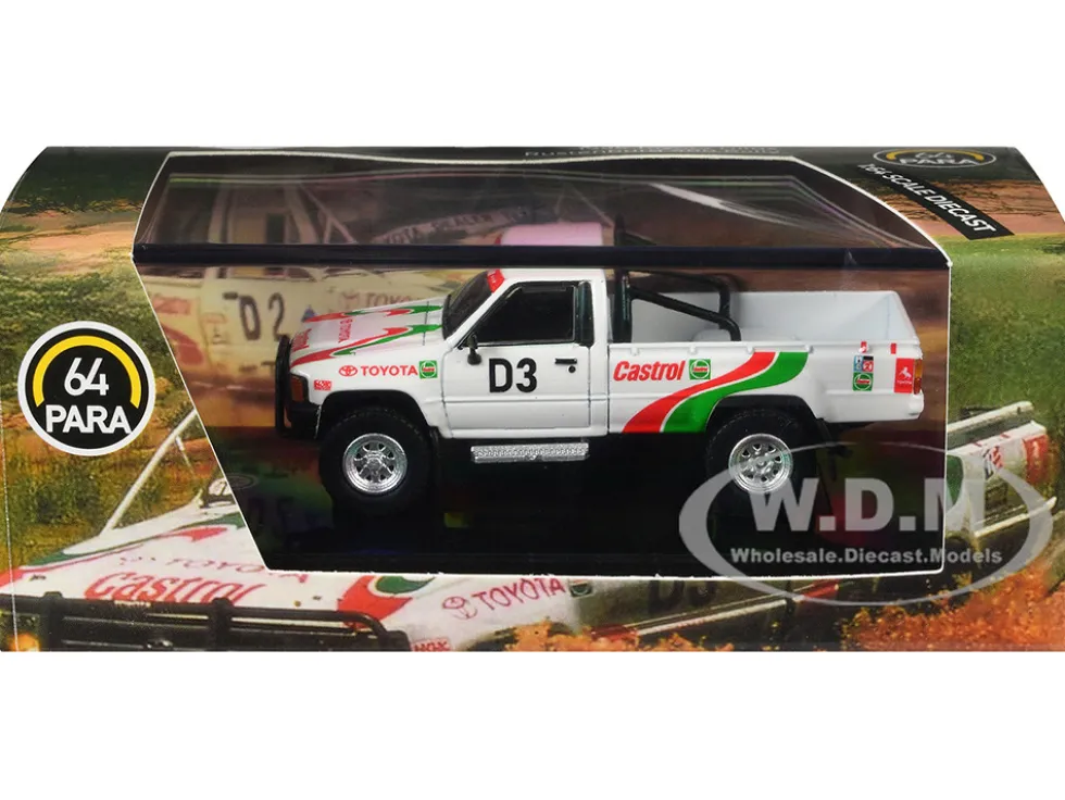 Toyota Hilux Pickup Truck #D3 "Castrol" White with Graphics "Rustenburg 400 Rally" (1995) 1/64 Diecast Model Car by Paragon Models
