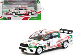 Toyota Hilux Pickup Truck RHD (Right Hand Drive) #18 White with Red and Green Graphics